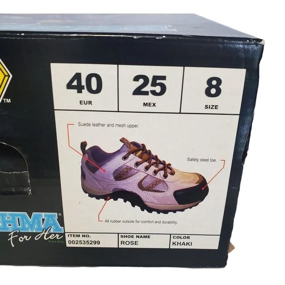 Brahma Rose For Her Steel Toe Shoes Womens 8 Leather Upper Khaki Workwear